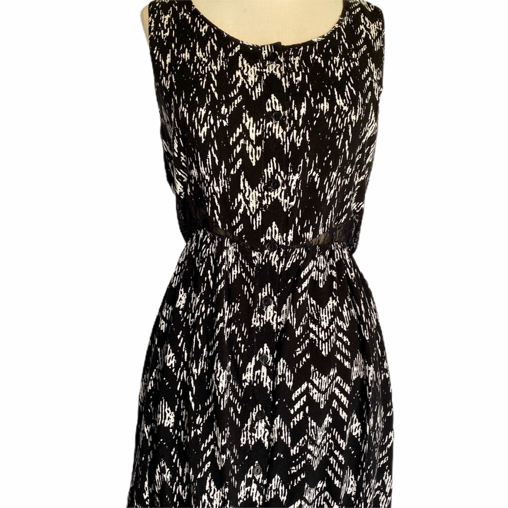 DEX Black & White High Low Dress